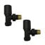 Modern Angled Radiator Valves Black (Pair)