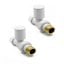Modern Straight Radiator Valves White (Pair) - WHITE-STR