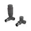 K-Design Textured Grey Corner TRV Thermostatic Radiator Valve Pack
