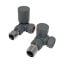 15mm Modern Corner Radiator Valves Textured Grey (Pair)