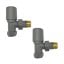 15mm Modern Angled Radiator Valves Textured Grey (Pair)