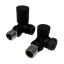 Modern Corner Radiator Valves Black (Pair)