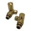 Modern Corner Radiator Valves Brushed Brass (Pair)