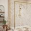 Haven Brushed Brass 700mm Shower Side Panel