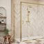 Haven Brushed Brass 760mm Shower Side Panel