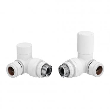 Modern Corner Radiator Valves White (Pair) - CRNV-WHITE