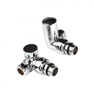 15mm Modern Corner Radiator Valves Chrome (Pair)