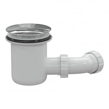 90mm Low Profile Tray Waste & Cover - Chrome