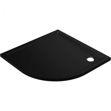 40mm Low Profile 800mm Quadrant Tray & Waste - Matt Black