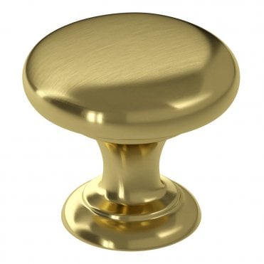 Brushed Brass 38mm Round Door Knob (Single)