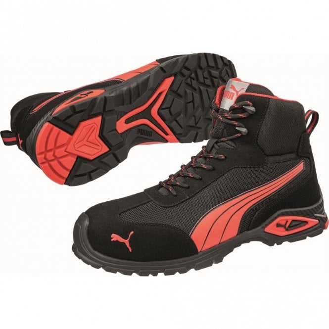 Puma Madrid Black/Red Mid Safety Boots