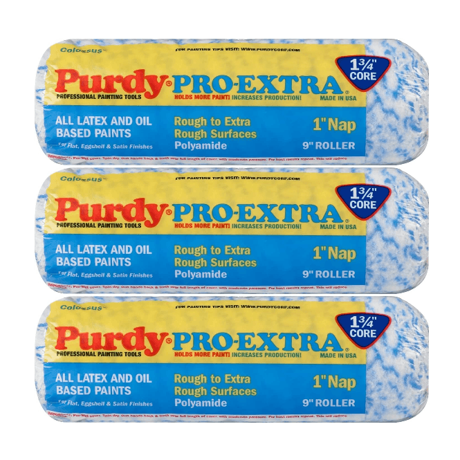 PURDY 3x Pro-Extra Colossus Paint Roller Sleeve 228mm x 44mm (9