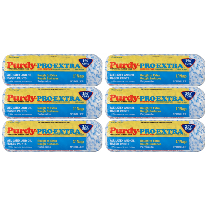 PURDY 6x Pro-Extra Colossus Paint Roller Sleeve 228mm x 44mm (9