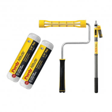 9" Revolution Lightweight Cageless Roller Frame with 2x 9 x 3/8 x 1.75" Altitude Roller Sleeves and 2-4ft Pole