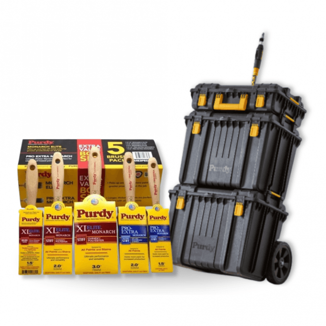 PURDY Painter's Storage Box, Monarch Elite & Pro Extra Bundle