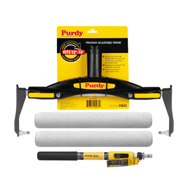 Premium 12"-18" Adjustable Paint Roller Frame with 2x 14 x 3/8 x 1.5" Altitude Roller Sleeves and 1-2ft Pole