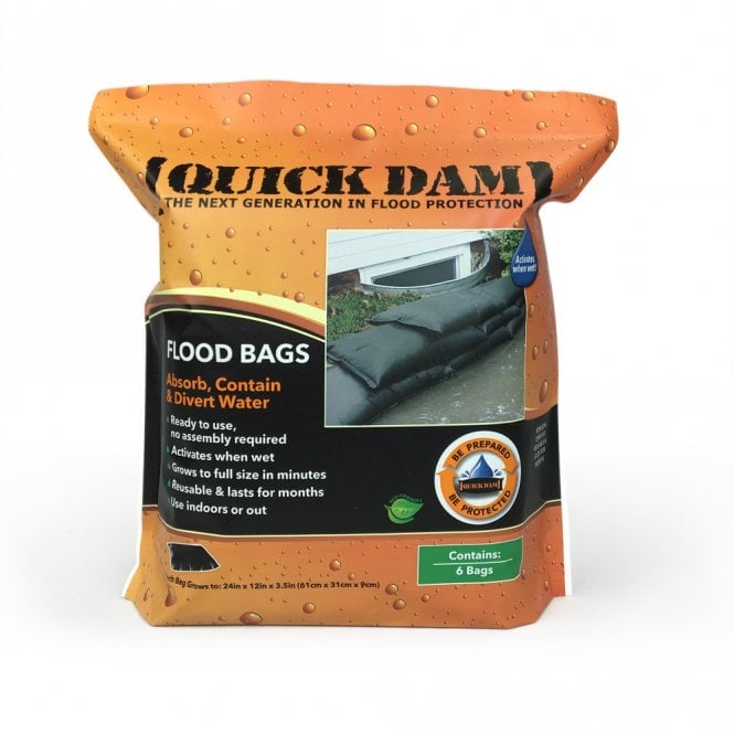Quick Dam 30x61cm Water Activated Flood Bags - Pack of 6