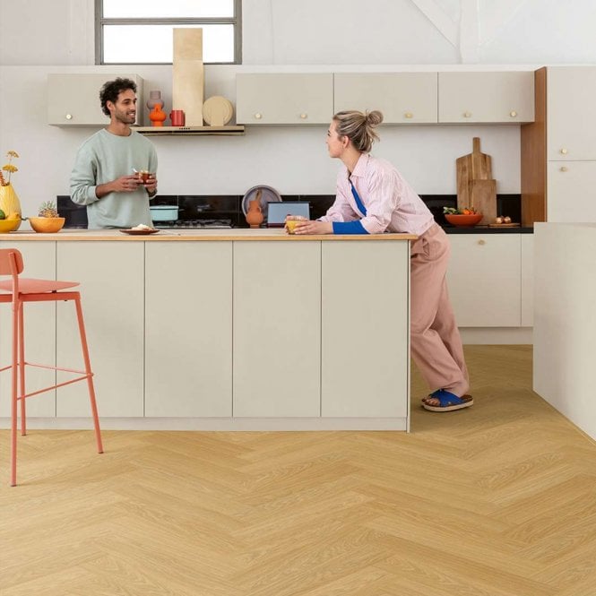 Quick-Step CIRO Herringbone Vinyl Flooring Pure Oak Honey