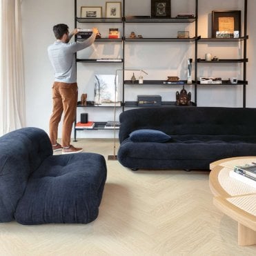 CIRO Herringbone Vinyl Flooring Pure Oak Polar