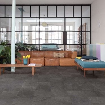 Oro Vinyl Stone Flooring Black Slate
