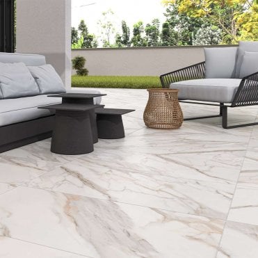 Calacatta Gold White Porcelain Paving 1200x600mm