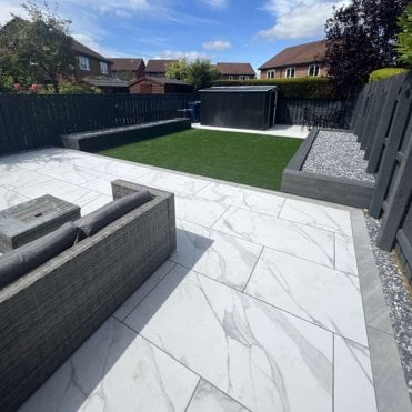 Calacatta Grey White Porcelain Paving 1200x600mm