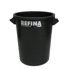 x-2 Plastic Mixing Tub 75L Black 490x570mm With Side Handles