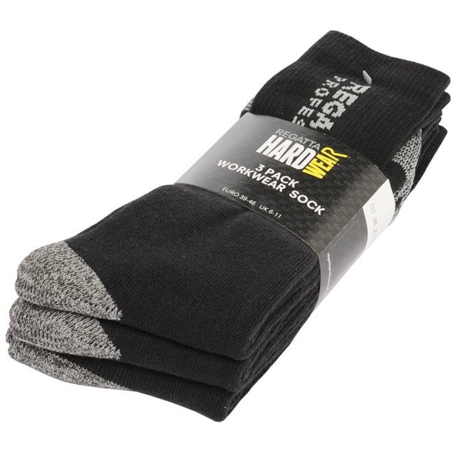 Regatta Black Workwear Socks Pack of 3