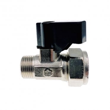 15mm x 3/8" Flat Faced Isolating Valve with Black Lever