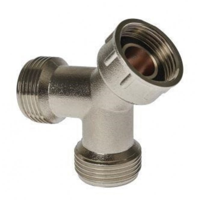 Rob Pond Brass Washing Machine Y-Piece Nickel Plated - WMYCP