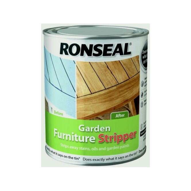 Ronseal Garden Furniture Stripper Strips Stains Oil & Garden Paints - 750ml