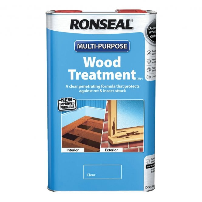 Ronseal Multi Purpose Wood Treatment - Rot and Insect Protection -  5L