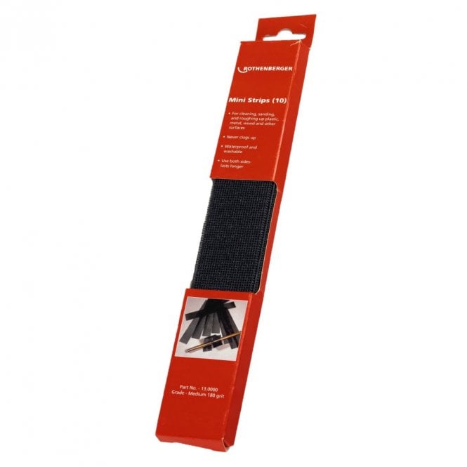 Rothenberger Mini Abrasive Webbed Cleaning Strips Medium Grade (Pack of 10) - 130000