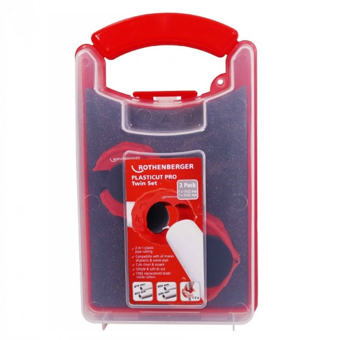 Rothenberger Plasticut PRO Plastic Pipe Cutter Twin Set & Case - 15/22mm & 35/42mm - 1000003039