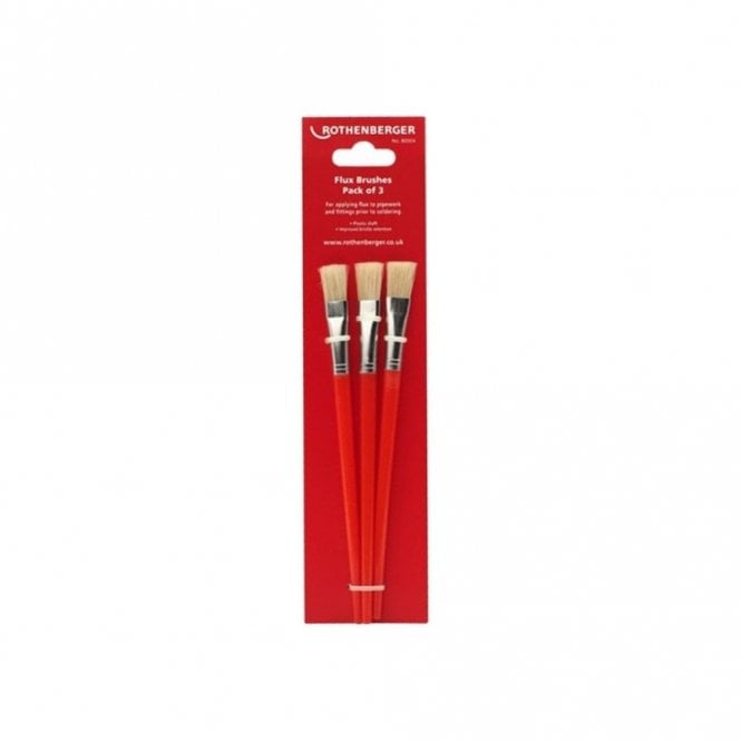 Rothenberger Plumber's Flux Paste Brush Pack of 3 Brushes - 80004
