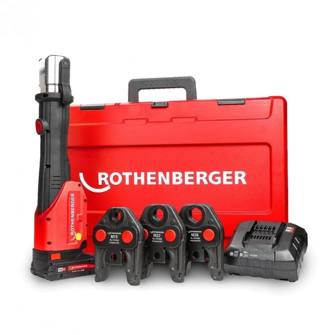 Rothenberger Romax 4000 Electro-Hydraulic Press Tool & M Profile Jaw Set 15-22-28mm - 1000001932
