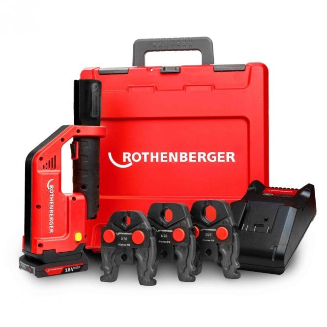 Rothenberger Romax Compact 3.0 Bluetooth Enabled Press Tool & U Profile Jaw Set 16-20-25mm - 1000004285