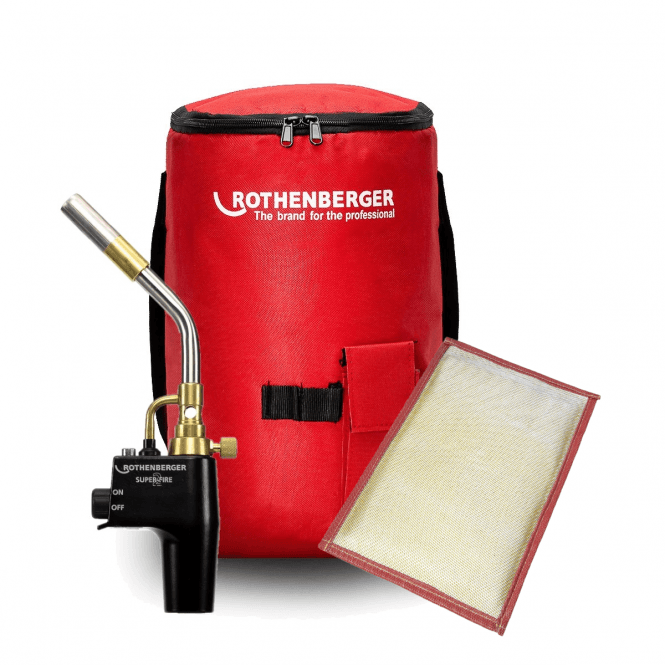 Rothenberger Super-Fire 2 Soldering & Brazing Torch, High Temperature Soldering Mat & Bag Set