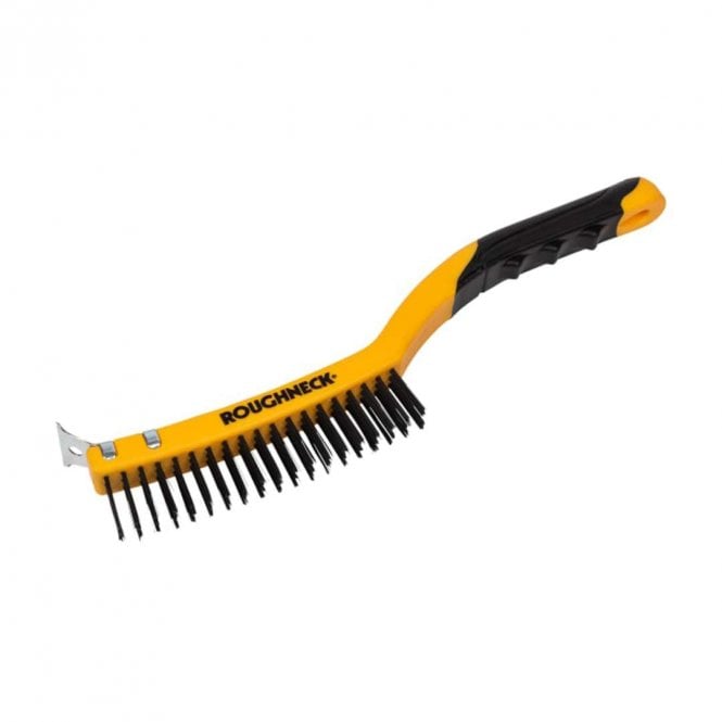 Roughneck Soft grip Carbon Steel Wire Brush 14