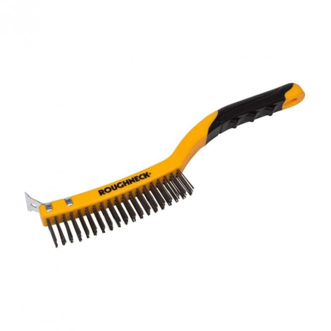Roughneck Soft grip Stainless Steel Wire Brush 14