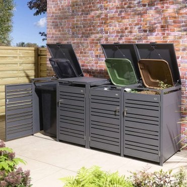 Anthracite Chelsea Quadruple Bin Store