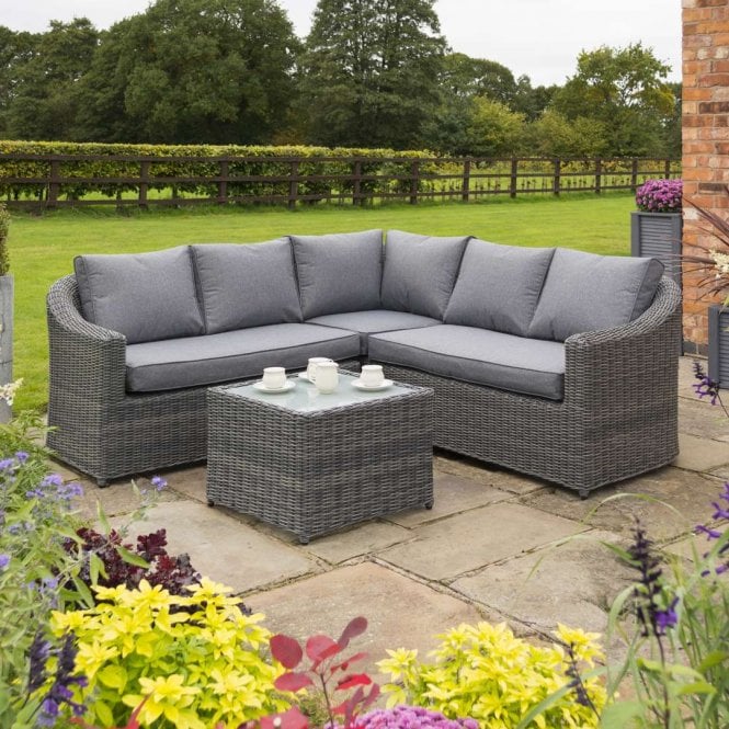 Rowlinson Bunbury Grey Weave 2-Piece Corner Sofa Set