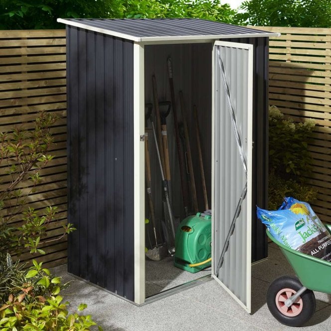 Rowlinson Dark Grey Metal Pent Shed