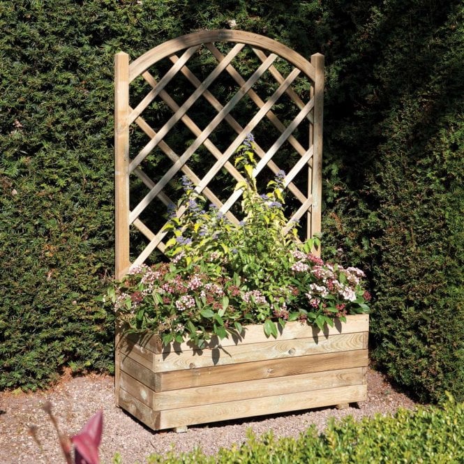 Rowlinson Grow-Your-Own Rectangular Planter with Lattice 420 x 900mm