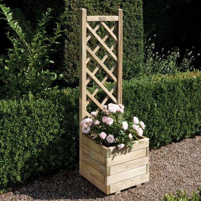 Rowlinson Grow-Your-Own Square Planter with Lattice 400mm