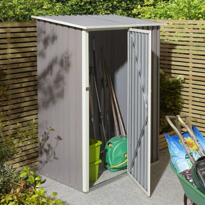 Rowlinson Light Grey Metal Pent Shed 1430 x 890mm