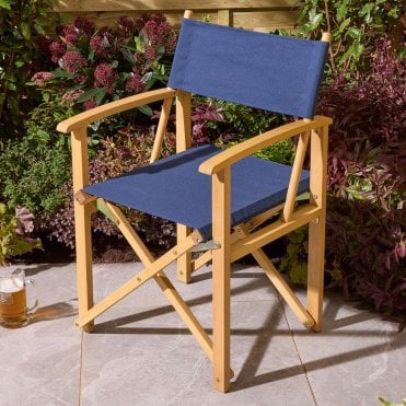 Midnight Blue Ascot Folding Director's Chair