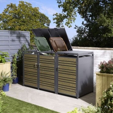 Oak Chelsea Triple Bin Store