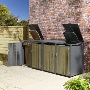 Oak Wimbledon Quadruple Bin Store