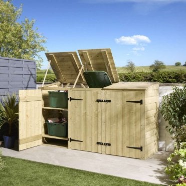 Premier Shiplap Double Bin Store with Box Store